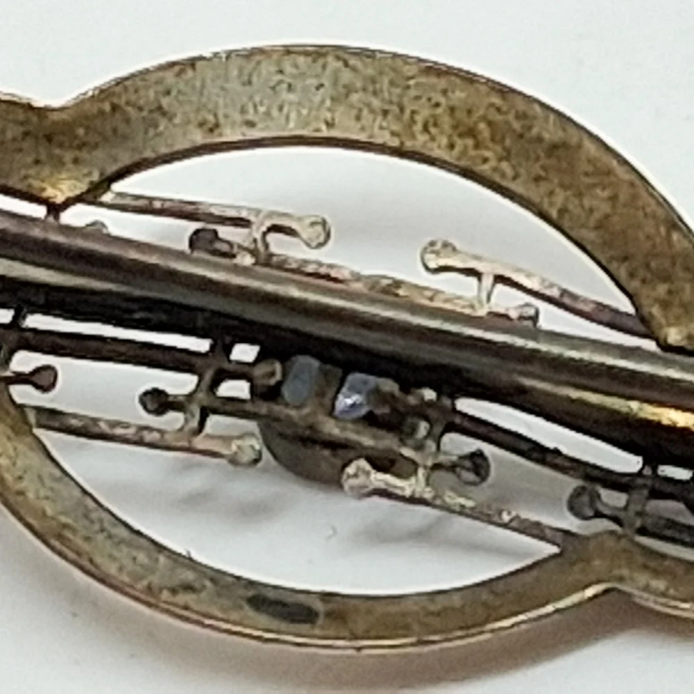* Vintage Antique PSCO Art Deco Gold Tone Pin Brooch